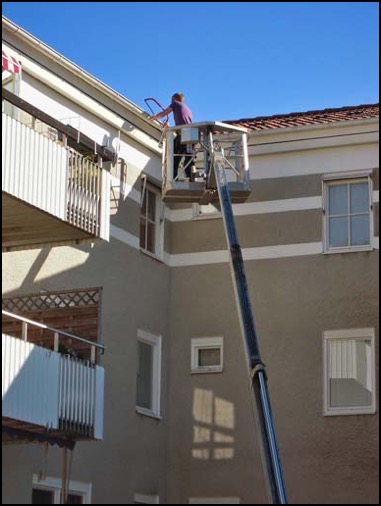 Plåtjobb från skylift – Arne Isven